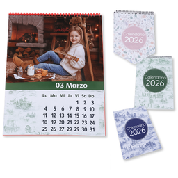Calendario Personalizado 2026 con Foto – Tamaño 30x46 cm con Colgador y Faldilla
